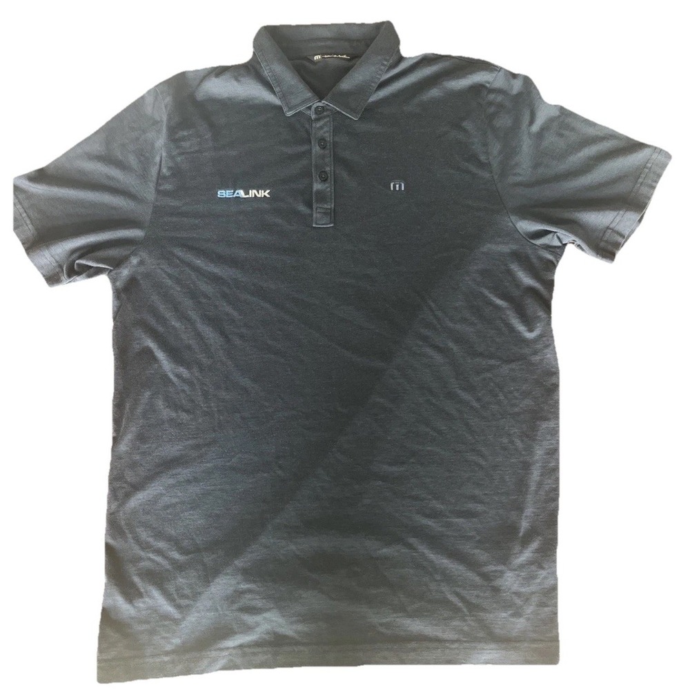 Travis Mathew Men's XXL 2XL Blue‎ Polo Golf Shirt Sealink Sponsor